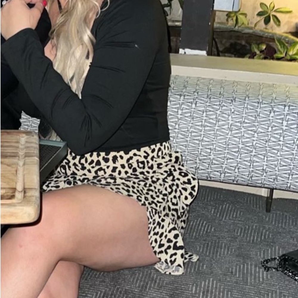 Leopard Print Ruffled Skirt